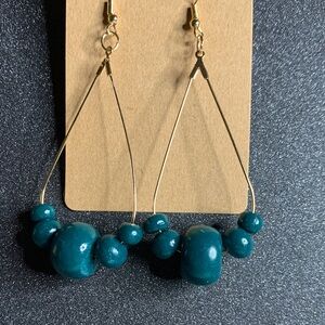 Elegant Teal Beaded Earrings